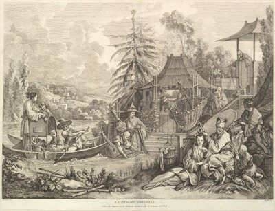 Chinese Fishing, from Chinoiseries, after 1743 by Jacques Gabriel Huquier
