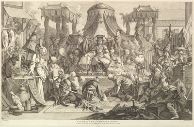 The audience of the Chinese Emperor, from Chinois by Jacques Gabriel Huquier