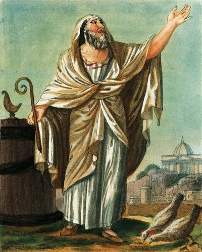 Augur, Engraving from Ancient Rome by Jacques Grasset de Saint Sauveur