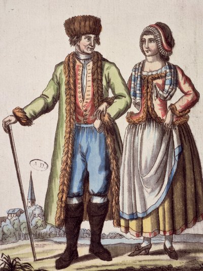 Couple from Prague, engraving by Jacques Grasset de Saint-Sauveur by Jacques Grasset de Saint Sauveur