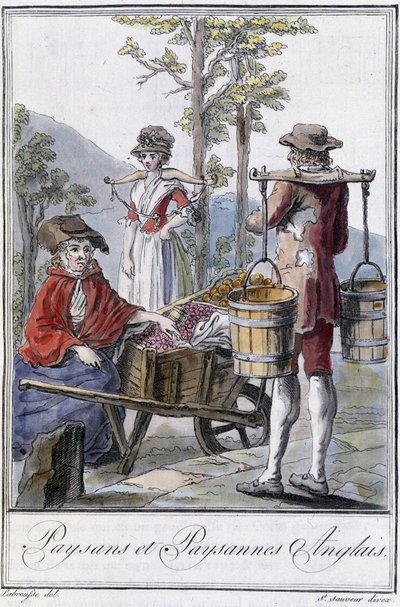 English Peasants - in Encyclopedia of Travels by Grasset St Sauveur, ed. 1796 by Jacques Grasset de Saint Sauveur