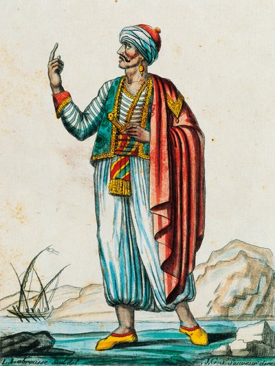 Male Costume from Barbarian and Muslim States, from Encyclopedie des Voyages by Jacques Grasset de Saint Sauveur