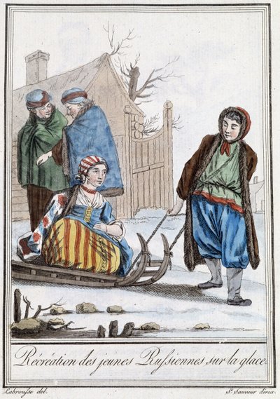 Recreation of Young Russians on a Sledge (Russians) - in 