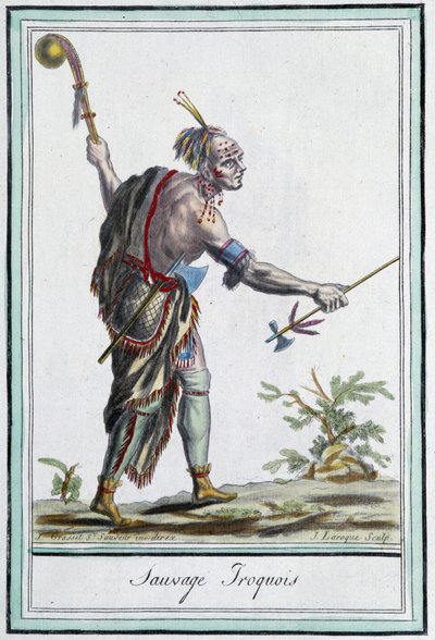 Iroquois Savage - in Encyclopedia of Travels by Grasset St Sauveur, Paris by Jacques Grasset de Saint Sauveur