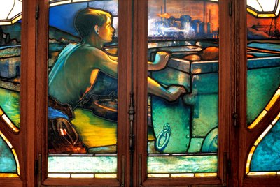 Nancy, Art Nouveau, Chamber of Commerce and Industry, Stained glass windows by Jacques Gruber