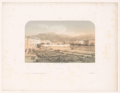 View of the Public Garden and the Pont-Neuf in Nice by Jacques Guiaud