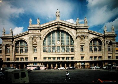 View of the facade of the Gare du Nord, built 1861-63 by Jacques Ignace Hittorff