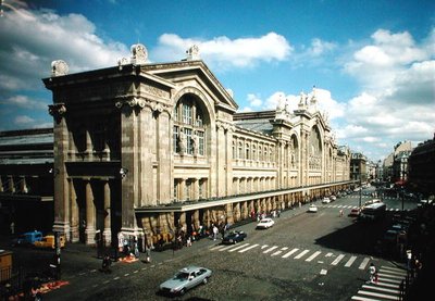 View of the facade of the Gare du Nord, built in 1861-63 by Jacques Ignace Hittorff