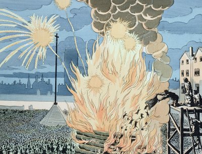 Cats Thrown into the Bonfire in the Place de Greve, Paris, During the Night of the Summer Solstice, Illustration from 