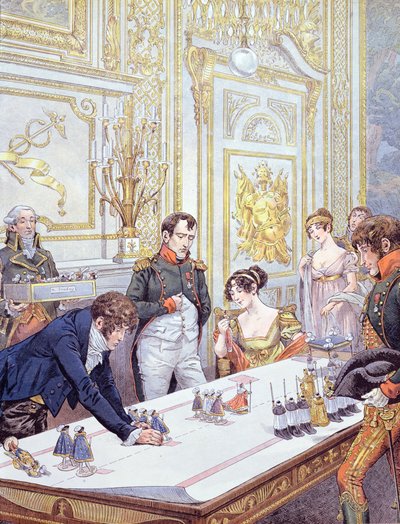 Napoleon and his wife Josephine Preparing the Coronation, illustration from 