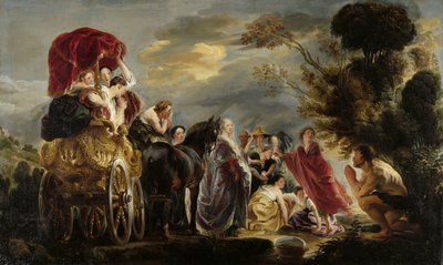 The Meeting of Odysseus and Nausicaa by Jacques Jordaens (signed by artist)