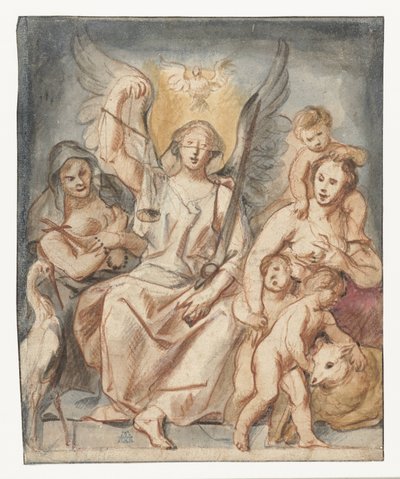Justice, Seated between Faith and Charity by Jacques Jordaens