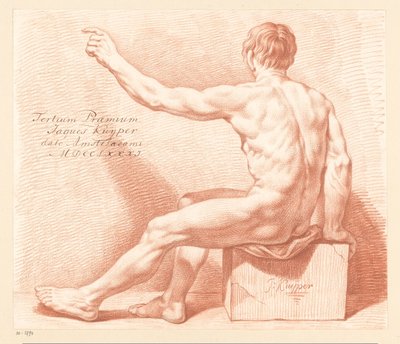 Seated Male Nude, Seen from the Back (3rd Prize 1781) by Jacques Kuyper