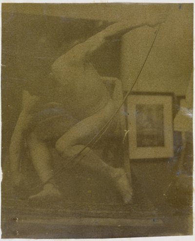 Study of a Male Nude Model, Crouching with a Bow in Hand, in the Studio of Jacques de Lalaing by Jacques Lalaing (attributed to)