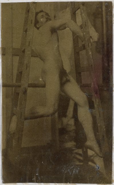 Study of a Male Nude Model in the Studio of Jacques de Lalaing by Jacques Lalaing (attributed to)