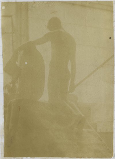 Study of a Male Nude Model, Kneeling and Seen from the Back, in the Studio of Jacques de Lalaing by Jacques Lalaing (attributed to)