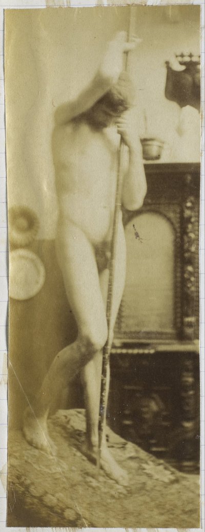 Study of a Male Nude Model, Standing, in the Studio of Jacques de Lalaing by Jacques Lalaing (attributed to)
