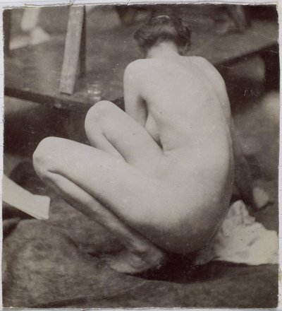 Study of a Female Nude Model, Seen from the Back, in the Studio of Jacques de Lalaing, Preliminary Study for Element for a Fountain in Musee des Beaux Arts, Tournai and for Circular Fountain by Jacques Lalaing (attributed to)