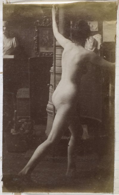 Study of a Female Nude Model, Seen from the Back, in the Studio of Jacques de Lalaing by Jacques Lalaing (attributed to)