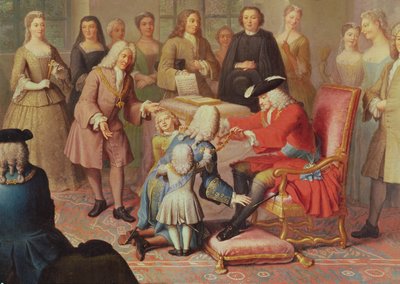 Philip V of Spain gives the Golden Fleece to the Marshal of Tesse as French Ambassador to Spain in 1724 by Jacques Laumosnier