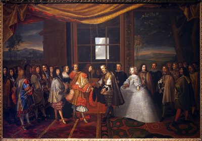 Thirty Years War: Interview of the King of France Louis XIV and Philip IV of Spain by Jacques Laumosnier