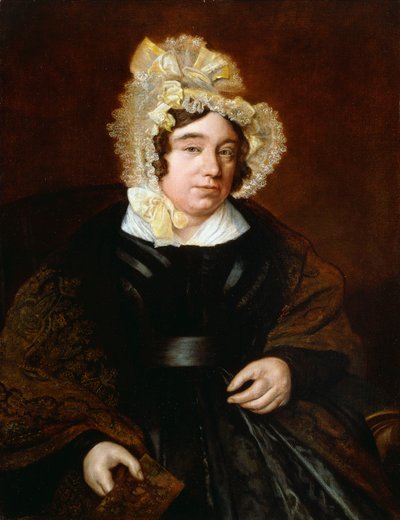 Portrait of Mrs. Edward Cross, seated half-length in a Dark Satin Dress with a Paisley Shawl by Jacques Laurent Agasse
