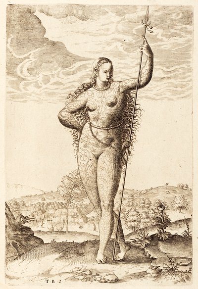 A Young Pictish Woman, c1585 by Jacques Le Moyne