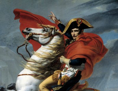 The First Consul Napoleon Bonaparte Crossing the Alps (Detail) by Jacques Louis (after) David