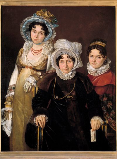 Portrait of Madame de Tangry and Her Daughters by Jacques Louis (attr.to) David