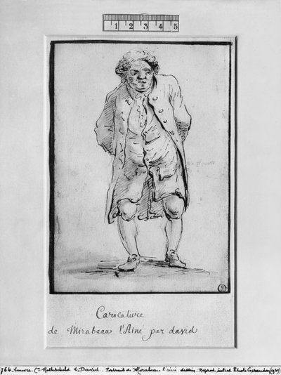 Caricature of Honore Gabriel Riqueti, Comte de Mirabeau by Jacques Louis David