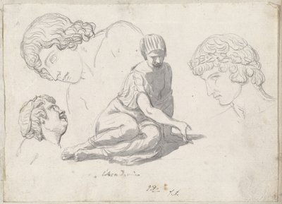 Dice-Thrower and Other Studies after Ancient Sculptures by Jacques Louis David