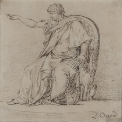 Draped Figure, late 18th century by Jacques Louis David