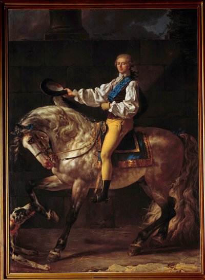 Equestrian portrait of Count Stalislas Potocki (1755 - 1821) by Jacques Louis David