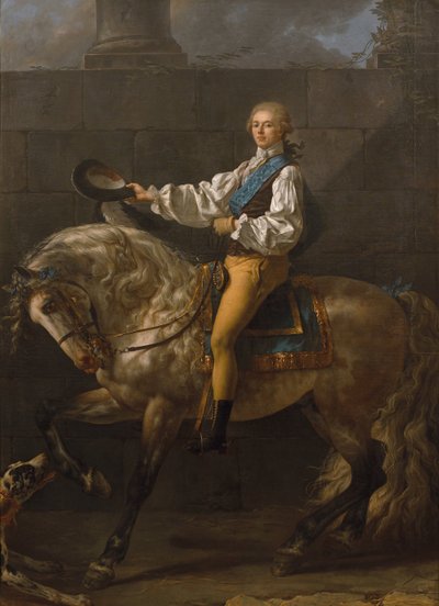 Equestrian Portrait of Stanislaw Kostka Potocki 1755-1821 by Jacques Louis David