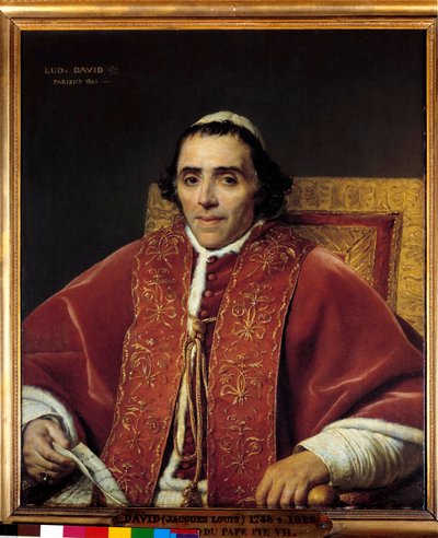 Half-Body Portrait of Pope Pius VII (Gregoire Chiaramonti), Pope in 1800 (1742-1823) by Jacques Louis David