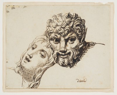 Heads of a Faun and a Reclining Woman by Jacques Louis David