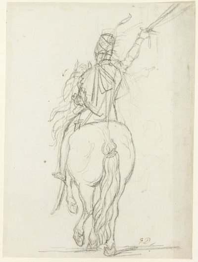 Mounted Officer from the Back by Jacques Louis David