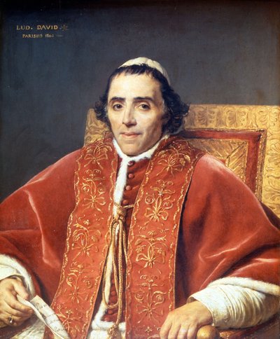 Pius VII (1742 - 1823). Painting by Jacques Louis David (1748-1825). Louvre Museum. Paris by Jacques Louis David