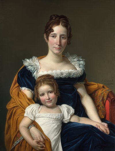 Portrait of Countess Vilain XIIII with Her Daughter. 1816 by Jacques Louis David