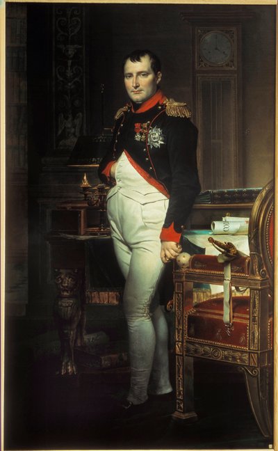 Portrait of Napoleon I (1769-1821) in his study at the Tuileries (1812) by Jacques Louis David