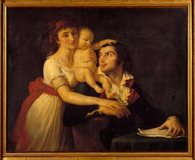Portrait of Camille Desmoulins (1760-1794), his wife Lucile (1771-1794), and their son Horace Camille (1792-1825) by Jacques Louis David