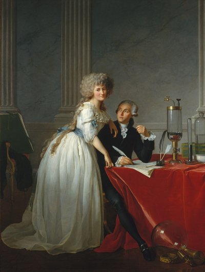 Portrait of French Chemist Antoine Laurent Lavoisier with Wife by Jacques Louis David