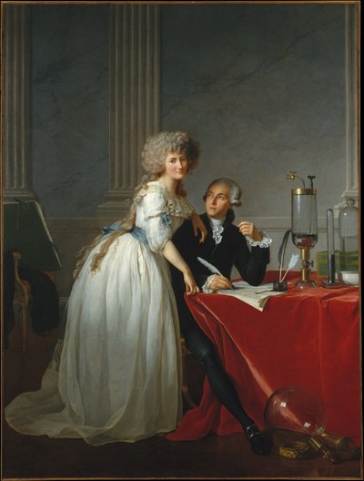 Portrait of Monsieur de Lavoisier and his Wife, Chemist Marie-Anne Pierrette Paulze by Jacques Louis David