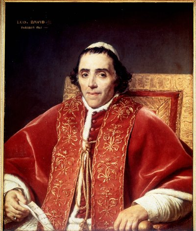 Portrait of Pius VII (1742 - 1823) by David. 1805. Museum of Versailles by Jacques Louis David