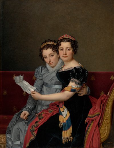 Portrait of the Sisters Zénaïde and Charlotte Bonaparte by Jacques Louis David