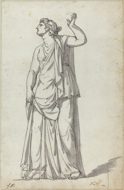 Roman Statue of a Muse (Anchyrrhoe) by Jacques Louis David