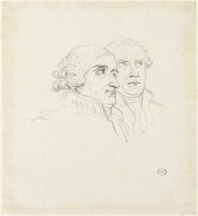 Studies for Distribution of Eagles: The Arch-Chancellor, Cambacérès and the Arch-Treasurer, Lebrun by Jacques Louis David