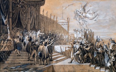 The Distribution of the Eagle Standards, 5th December 1804, 1808 by Jacques Louis David