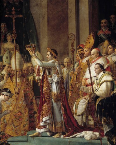 The Rite of Napoleon. Detail of Napoleon Wearing the Crown During the Coronation of Emperor Napoleon I and Empress Josephine at Notre-Dame de Paris on December 2 by Jacques Louis David