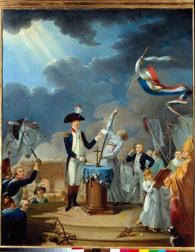 The oath of La Fayette (Lafayette) at the feast of the federation on July 14 by Jacques Louis David